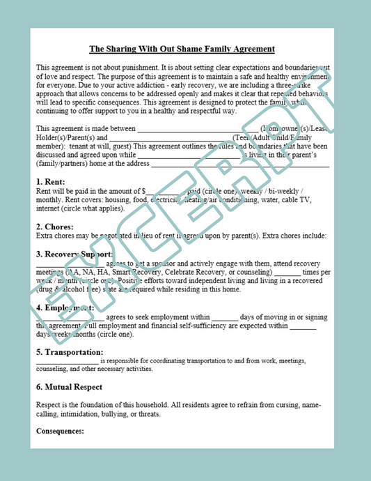 Personalized Family Agreement Private Session with Donna